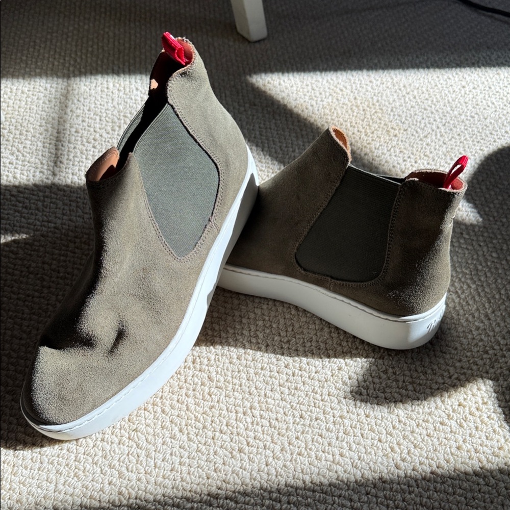 Stylish Olive Green Womens Slip-On Shoes
